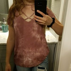 Ribbed tye die tshirt